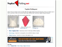 Tablet Screenshot of napkinfolding.net